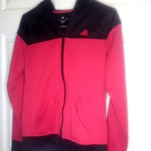 ADIDAS CLIMAWARM HOODIE JACKET ZIP UP MAGENTA & BLACK SIZE SMALL PRE…